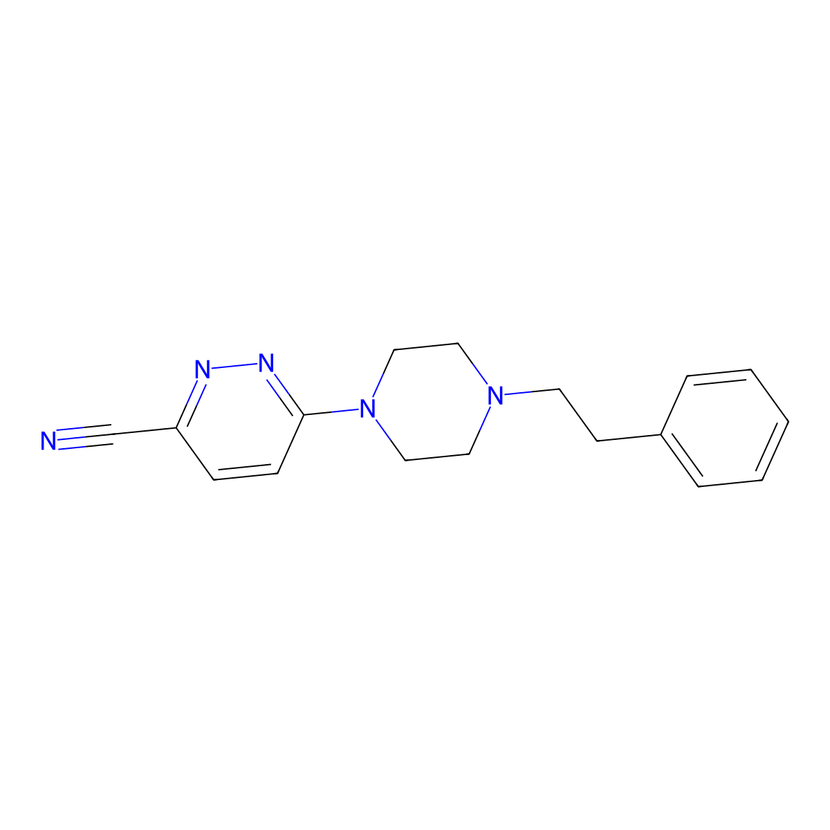 6-[4-(2-Phenylethyl)piperazin-1-yl]pyridazine-3-carbonitrile molecular structure, CAS 2741932-51-2
