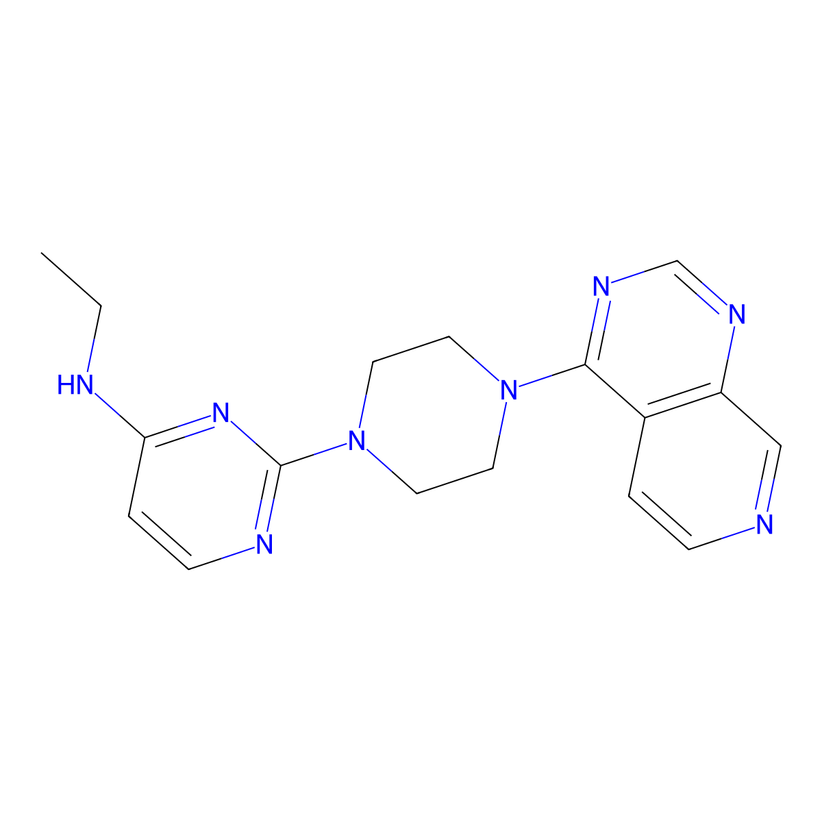N-ethyl-2-(4-{pyrido[3,4-d]pyrimidin-4-yl}piperazin-1-yl)pyrimidin-4-amine molecular structure, CAS 2741932-71-6