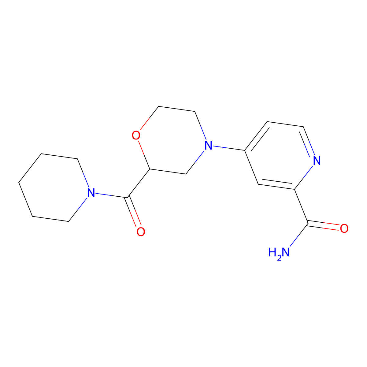 4-[2-(Piperidine-1-carbonyl)morpholin-4-yl]pyridine-2-carboxamide molecular structure, CAS 2741932-74-9