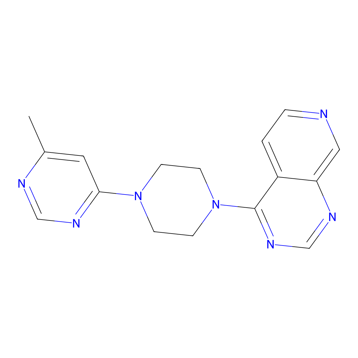 4-Methyl-6-(4-{pyrido[3,4-d]pyrimidin-4-yl}piperazin-1-yl)pyrimidine molecular structure, CAS 2741932-80-7