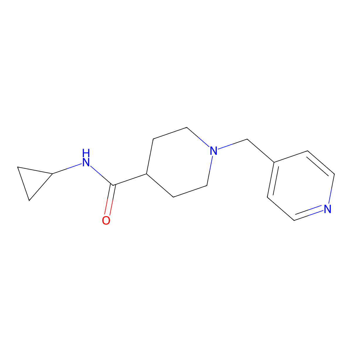 N-cyclopropyl-1-[(pyridin-4-yl)methyl]piperidine-4-carboxamide molecular structure, CAS 2741932-91-0