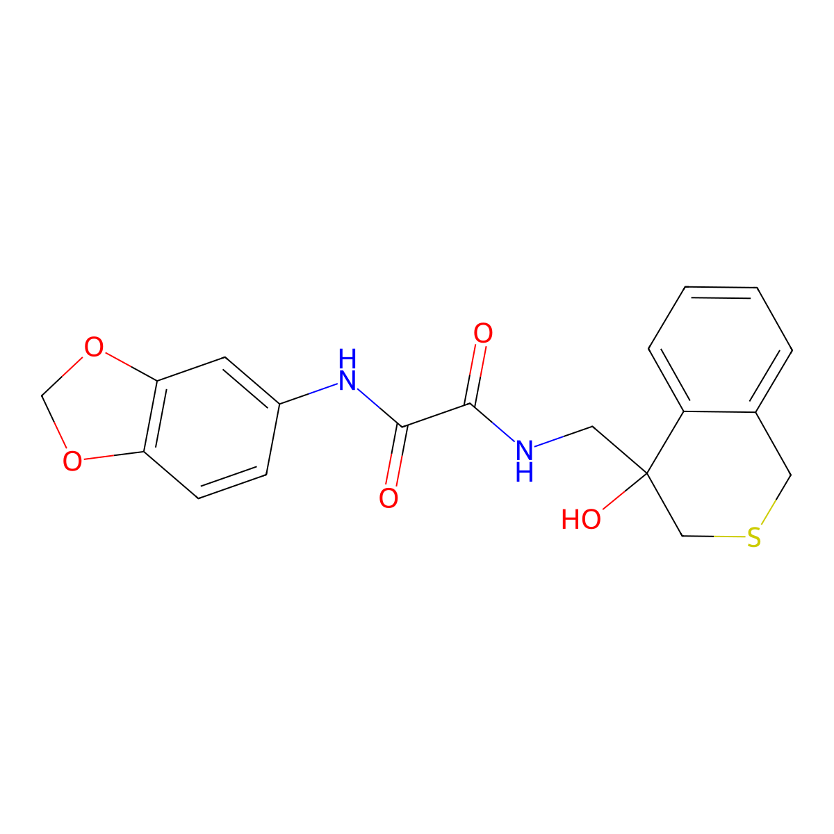N-(2H-1,3-benzodioxol-5-yl)-N'-[(4-hydroxy-3,4-dihydro-1H-2-benzothiopyran-4-yl)methyl]ethanediamide molecular structure, CAS 2741932-93-2