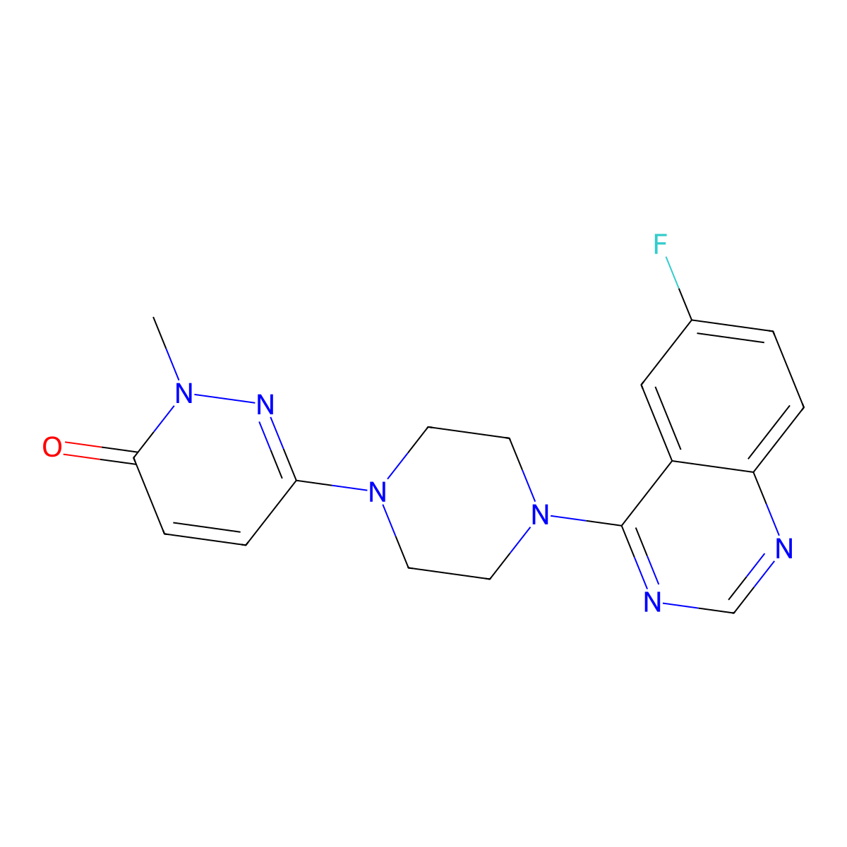 6-[4-(6-Fluoroquinazolin-4-yl)piperazin-1-yl]-2-methyl-2,3-dihydropyridazin-3-one molecular structure, CAS 2741932-98-7