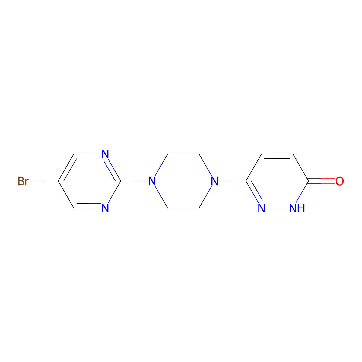 6-[4-(5-Bromopyrimidin-2-yl)piperazin-1-yl]pyridazin-3-ol molecular structure, CAS 2741933-15-1