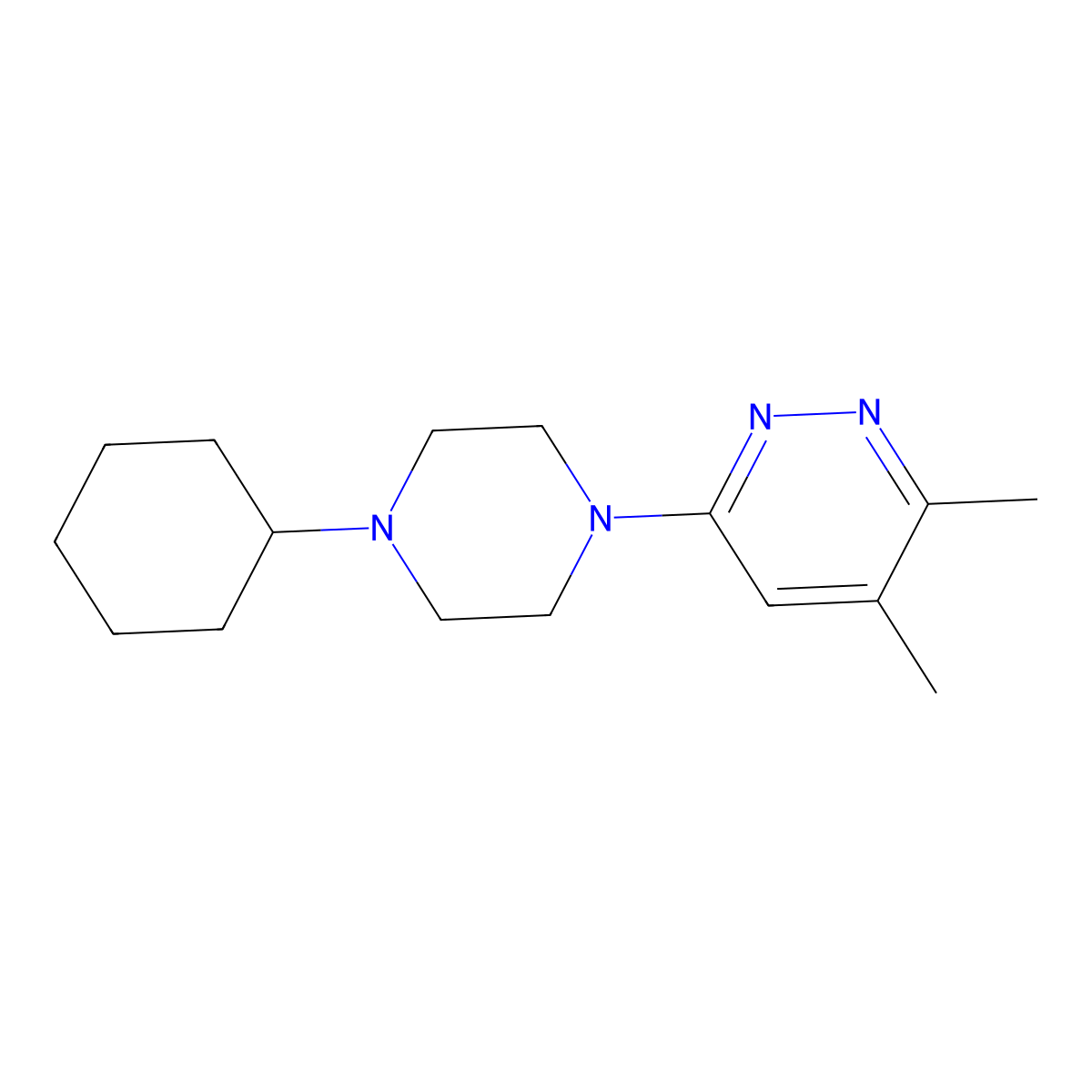 6-(4-Cyclohexylpiperazin-1-yl)-3,4-dimethylpyridazine molecular structure, CAS 2741933-17-3