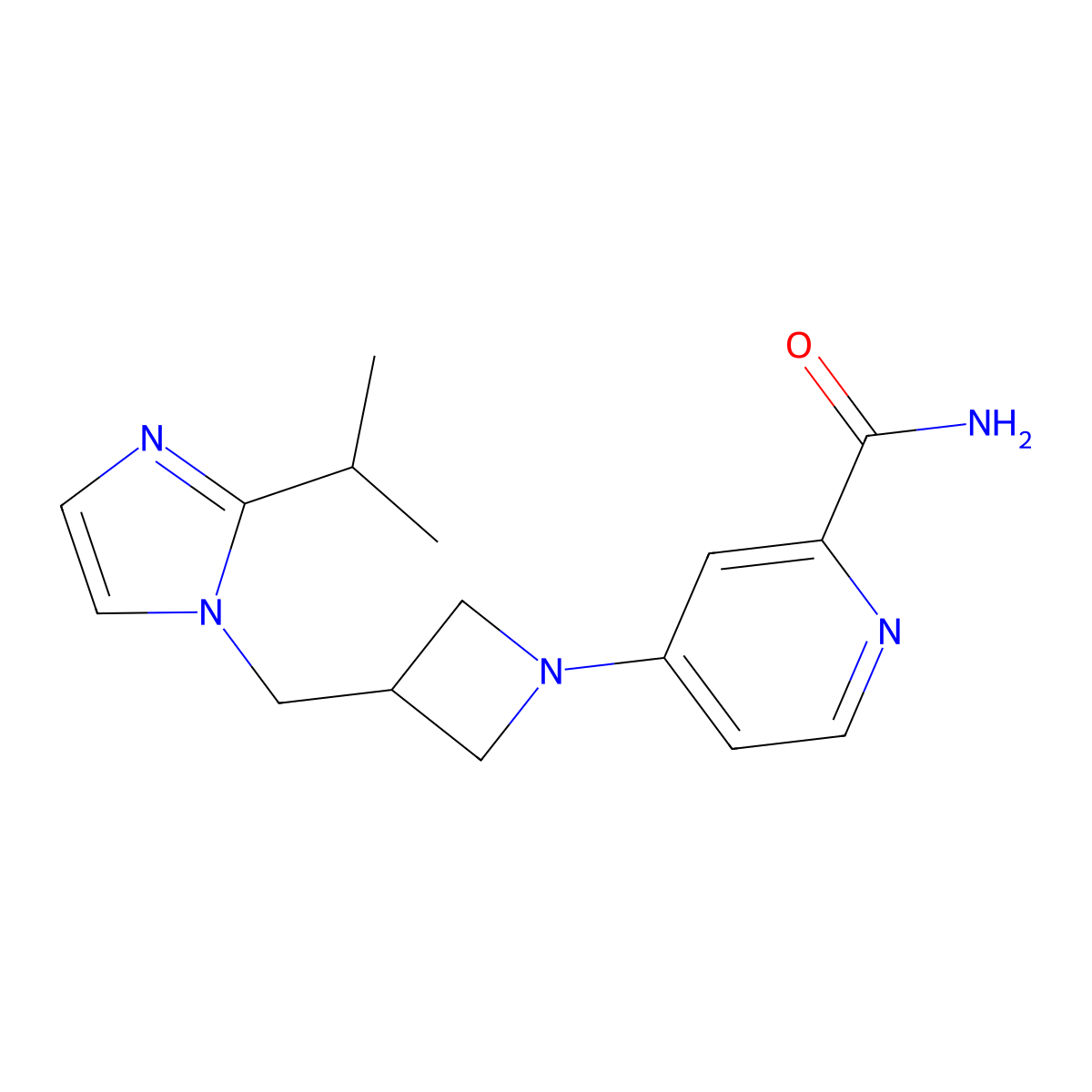 4-(3-{[2-(propan-2-yl)-1H-imidazol-1-yl]methyl}azetidin-1-yl)pyridine-2-carboxamide molecular structure, CAS 2741933-24-2