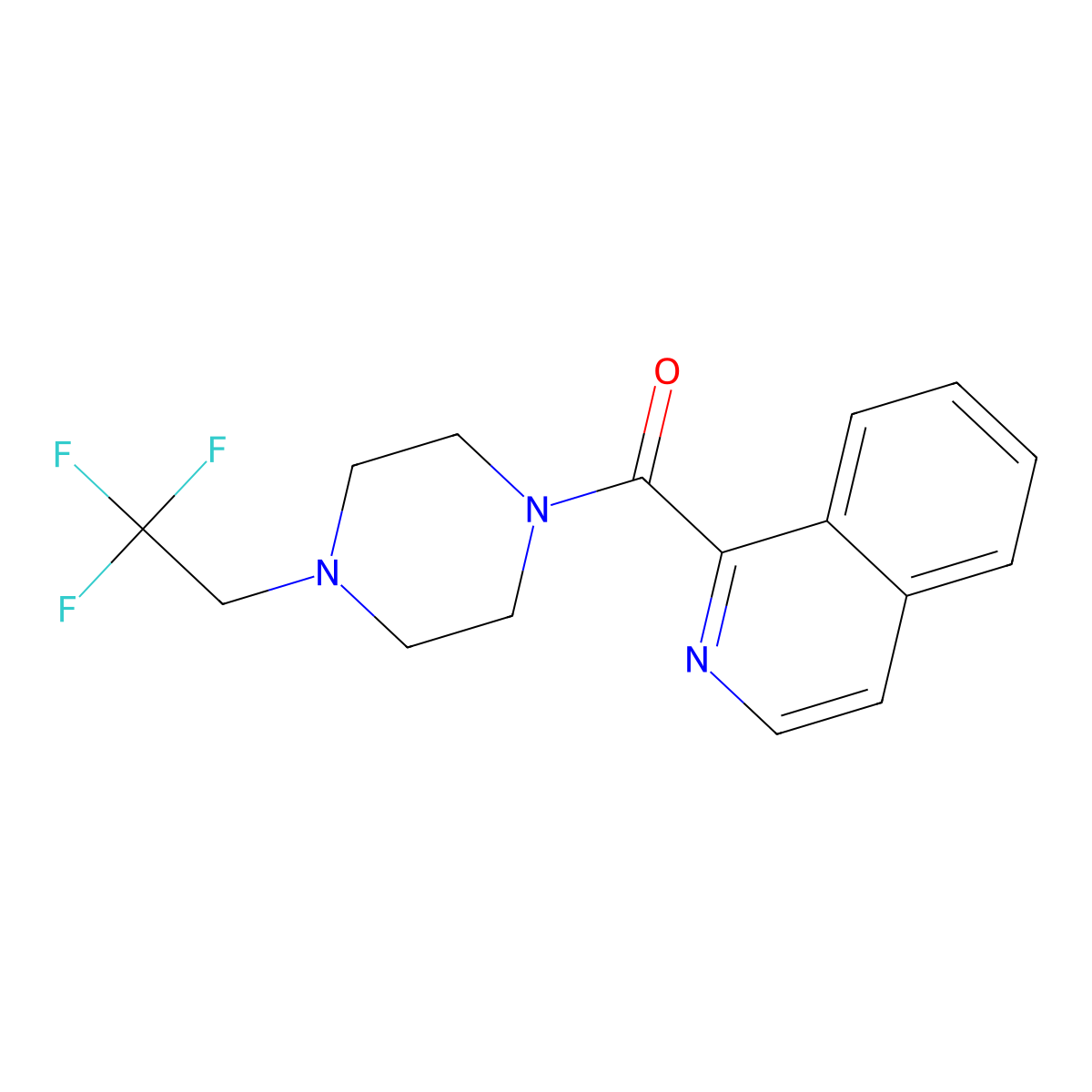 1-[4-(2,2,2-Trifluoroethyl)piperazine-1-carbonyl]isoquinoline molecular structure, CAS 2741933-41-3