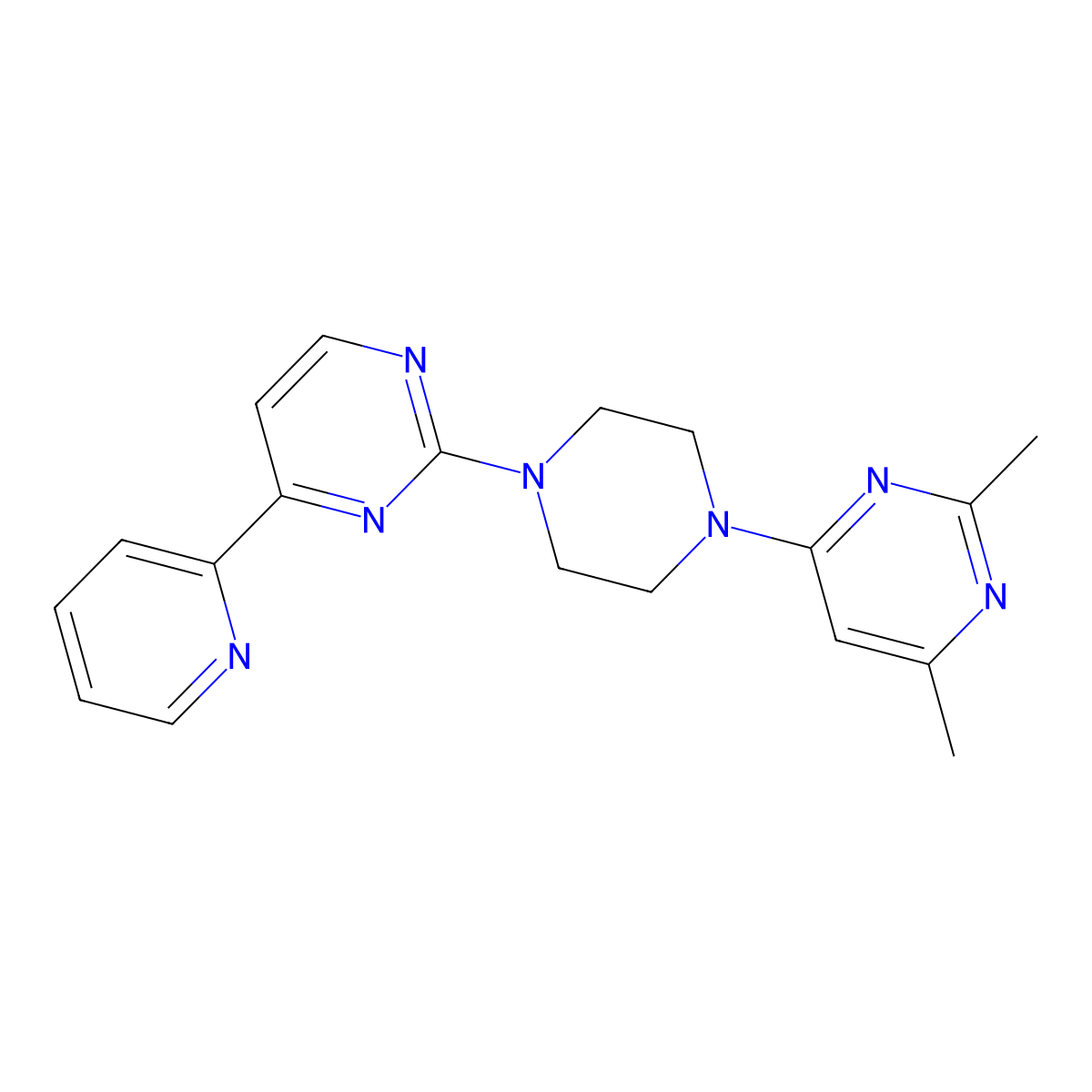 2-[4-(2,6-Dimethylpyrimidin-4-yl)piperazin-1-yl]-4-(pyridin-2-yl)pyrimidine molecular structure, CAS 2741933-47-9