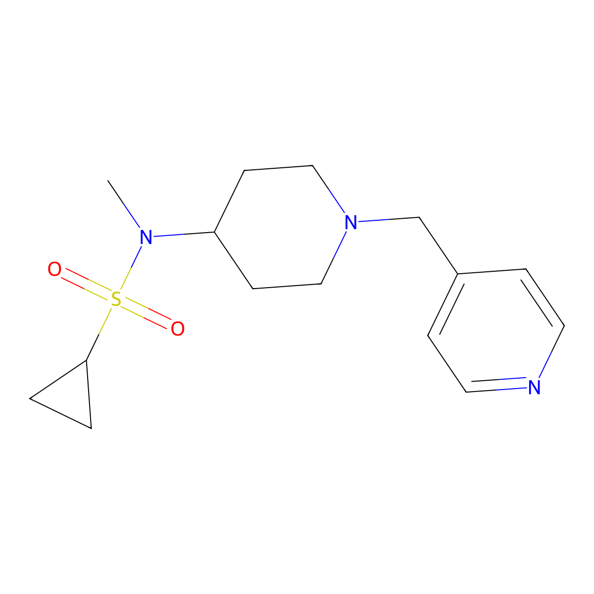 N-methyl-N-{1-[(pyridin-4-yl)methyl]piperidin-4-yl}cyclopropanesulfonamide molecular structure, CAS 2741933-58-2