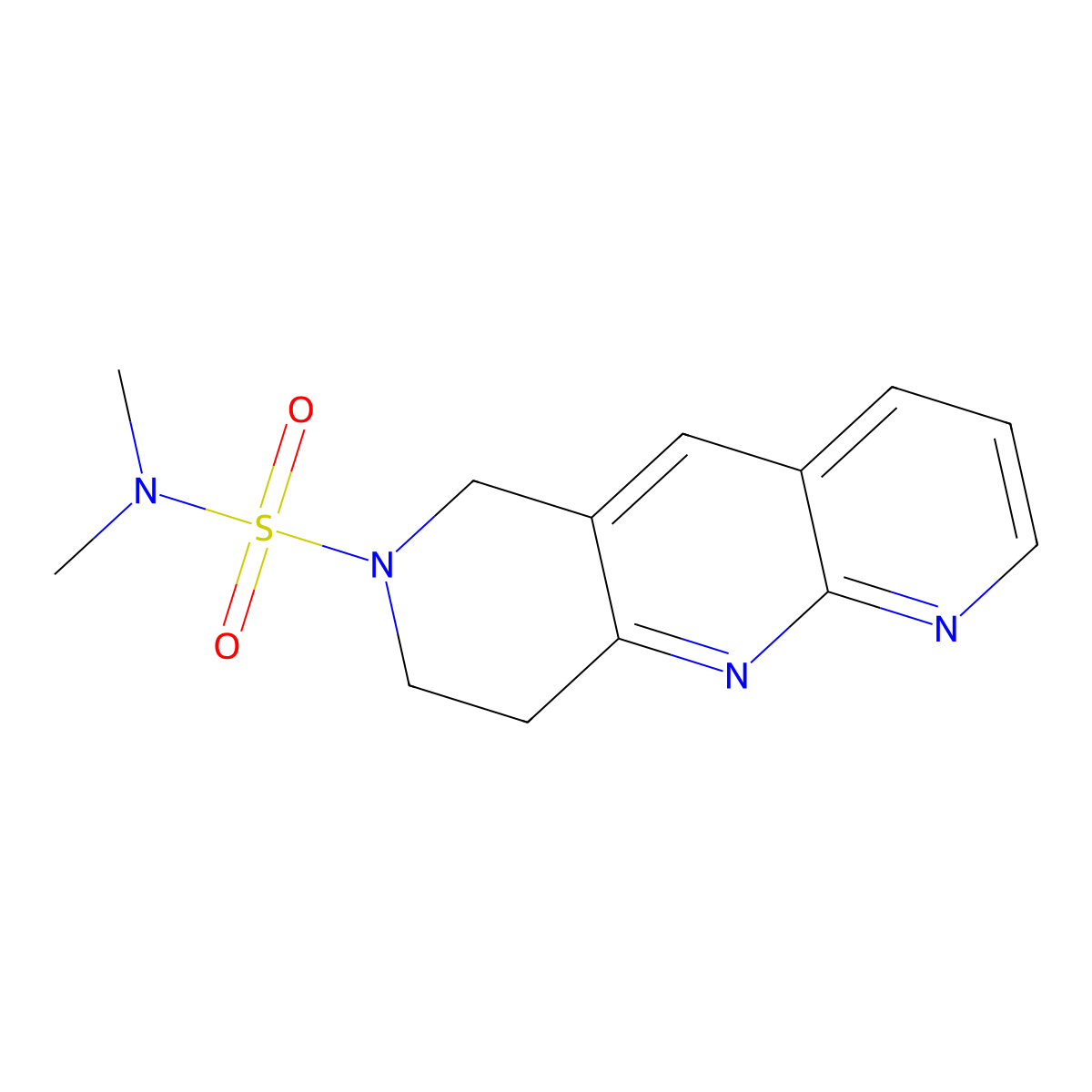 N,N-dimethyl-6H,7H,8H,9H-pyrido[2,3-b]1,6-naphthyridine-7-sulfonamide molecular structure, CAS 2741933-60-6