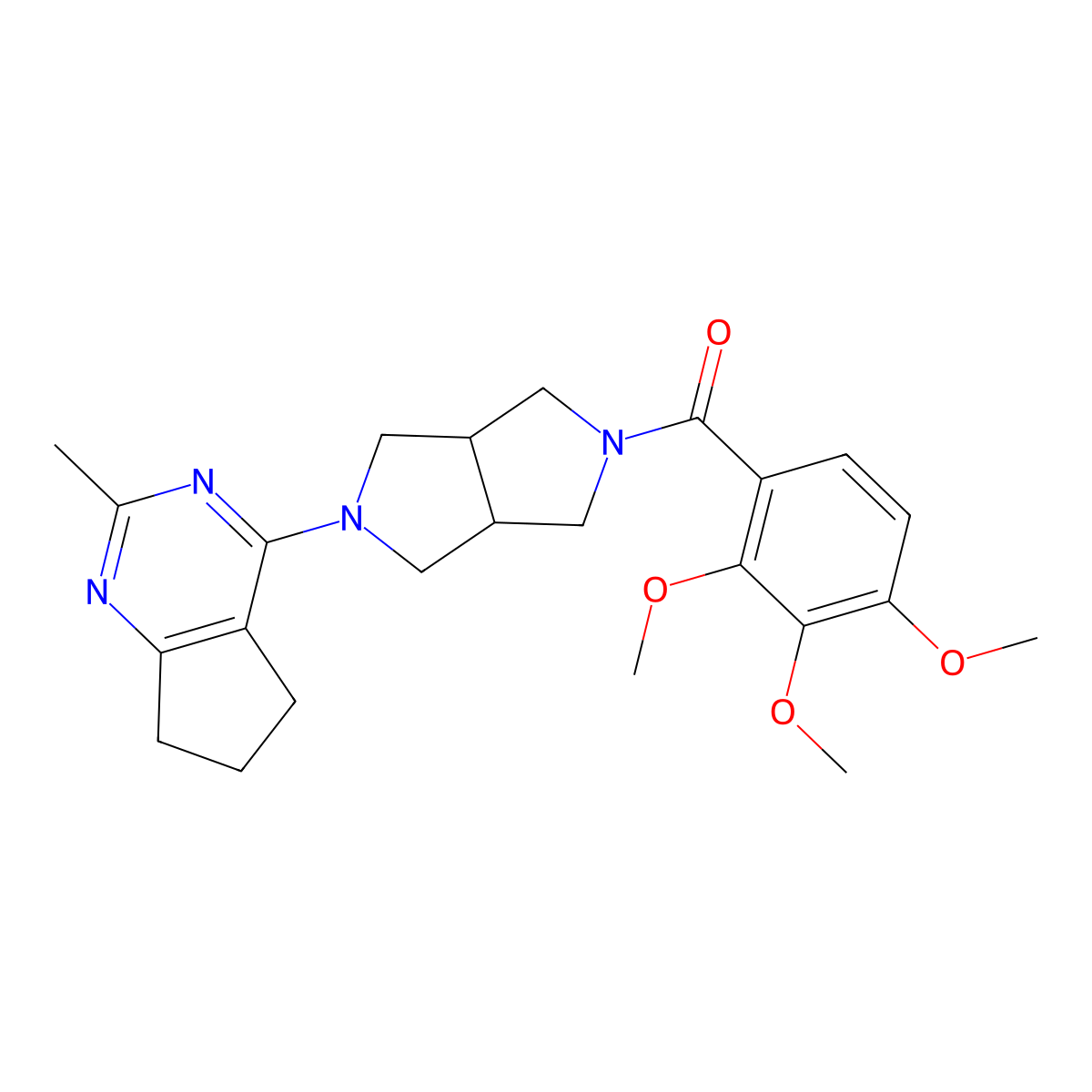 2-{2-methyl-5H,6H,7H-cyclopenta[d]pyrimidin-4-yl}-5-(2,3,4-trimethoxybenzoyl)-octahydropyrrolo[3,4-c]pyrrole molecular structure, CAS 2741933-64-0