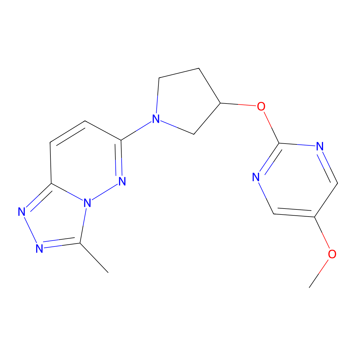 5-Methoxy-2-[(1-{3-methyl-[1,2,4]triazolo[4,3-b]pyridazin-6-yl}pyrrolidin-3-yl)oxy]pyrimidine molecular structure, CAS 2741933-65-1