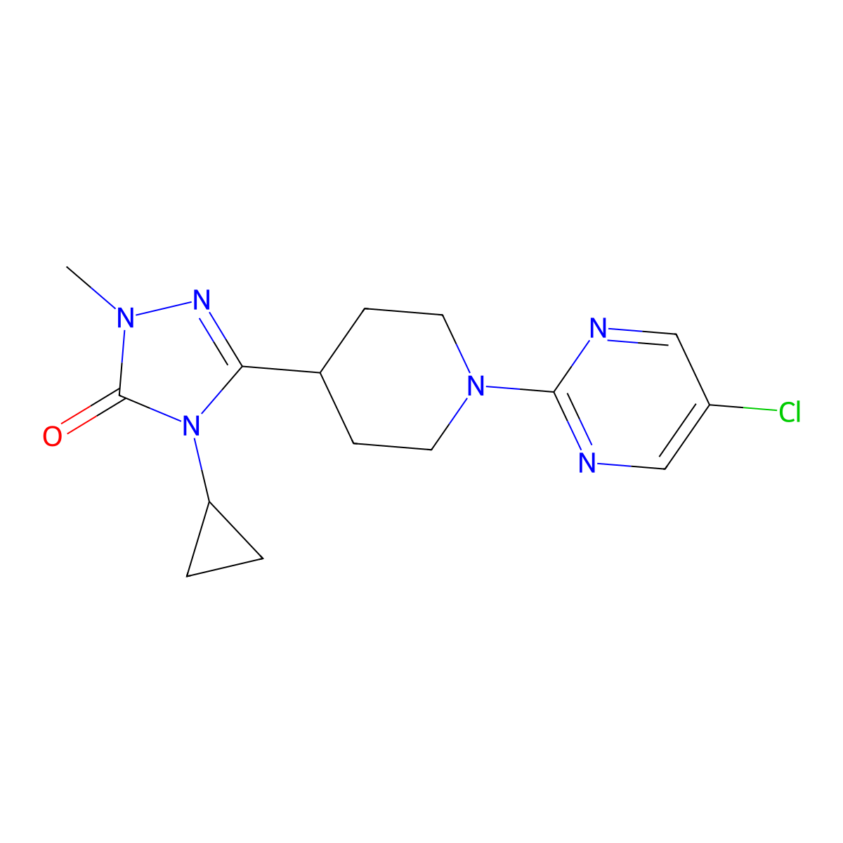 3-[1-(5-chloropyrimidin-2-yl)piperidin-4-yl]-4-cyclopropyl-1-methyl-4,5-dihydro-1H-1,2,4-triazol-5-one molecular structure, CAS 2741933-89-9