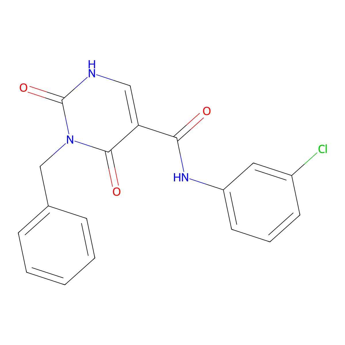 3-benzyl-N-(3-chlorophenyl)-2,4-dioxo-1,2,3,4-tetrahydropyrimidine-5-carboxamide molecular structure, CAS 2741933-95-7