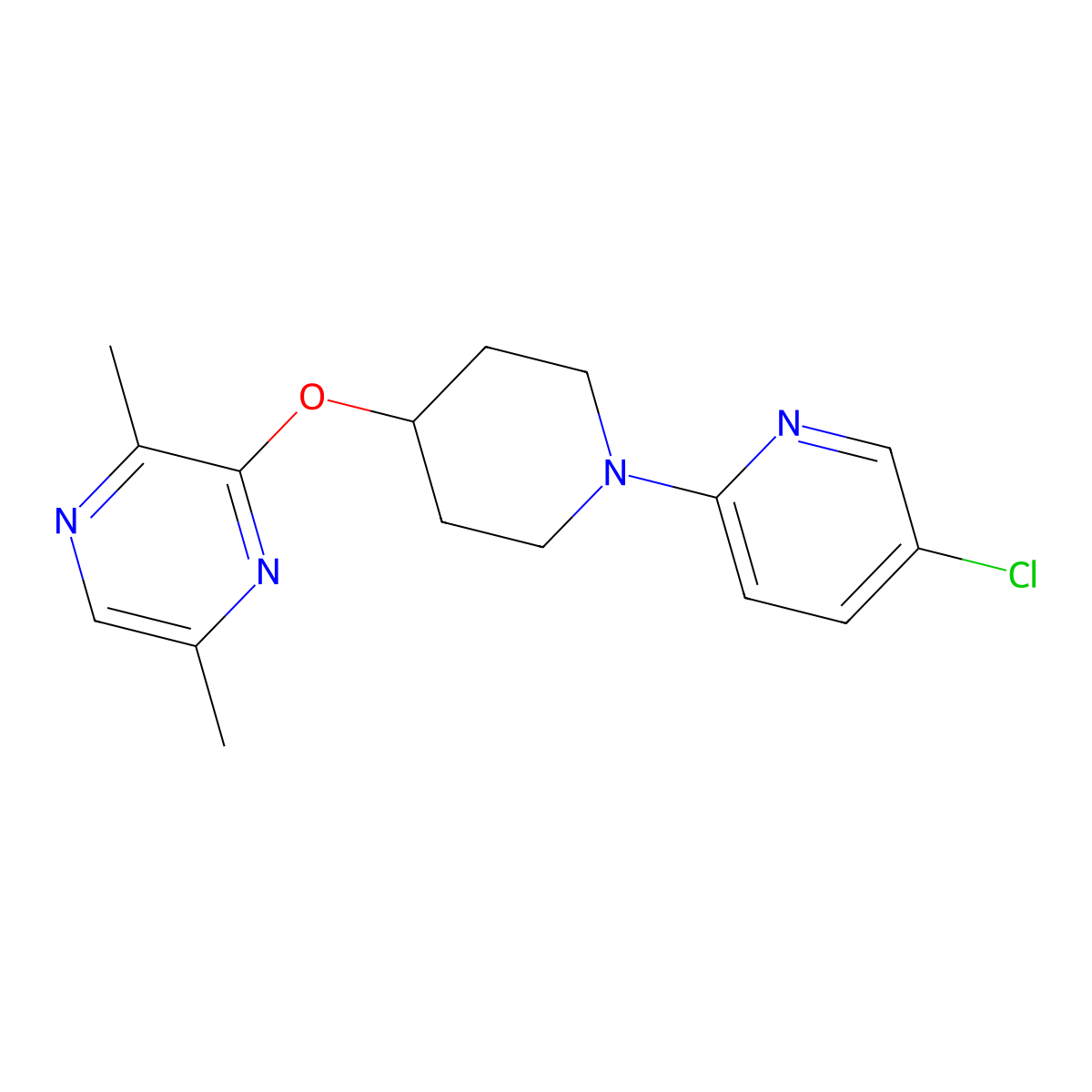 3-{[1-(5-Chloropyridin-2-yl)piperidin-4-yl]oxy}-2,5-dimethylpyrazine molecular structure, CAS 2741933-98-0