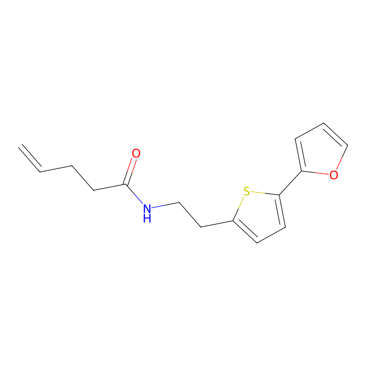 N-{2-[5-(furan-2-yl)thiophen-2-yl]ethyl}pent-4-enamide molecular structure, CAS 2741933-99-1