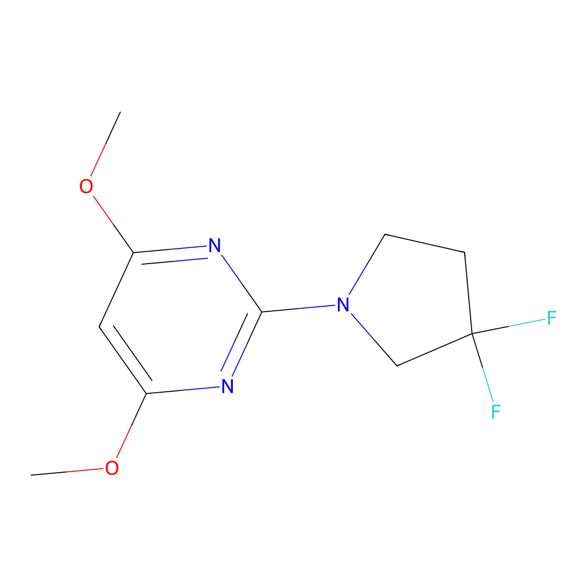 2-(3,3-Difluoropyrrolidin-1-yl)-4,6-dimethoxypyrimidine molecular structure, CAS 2741934-00-7