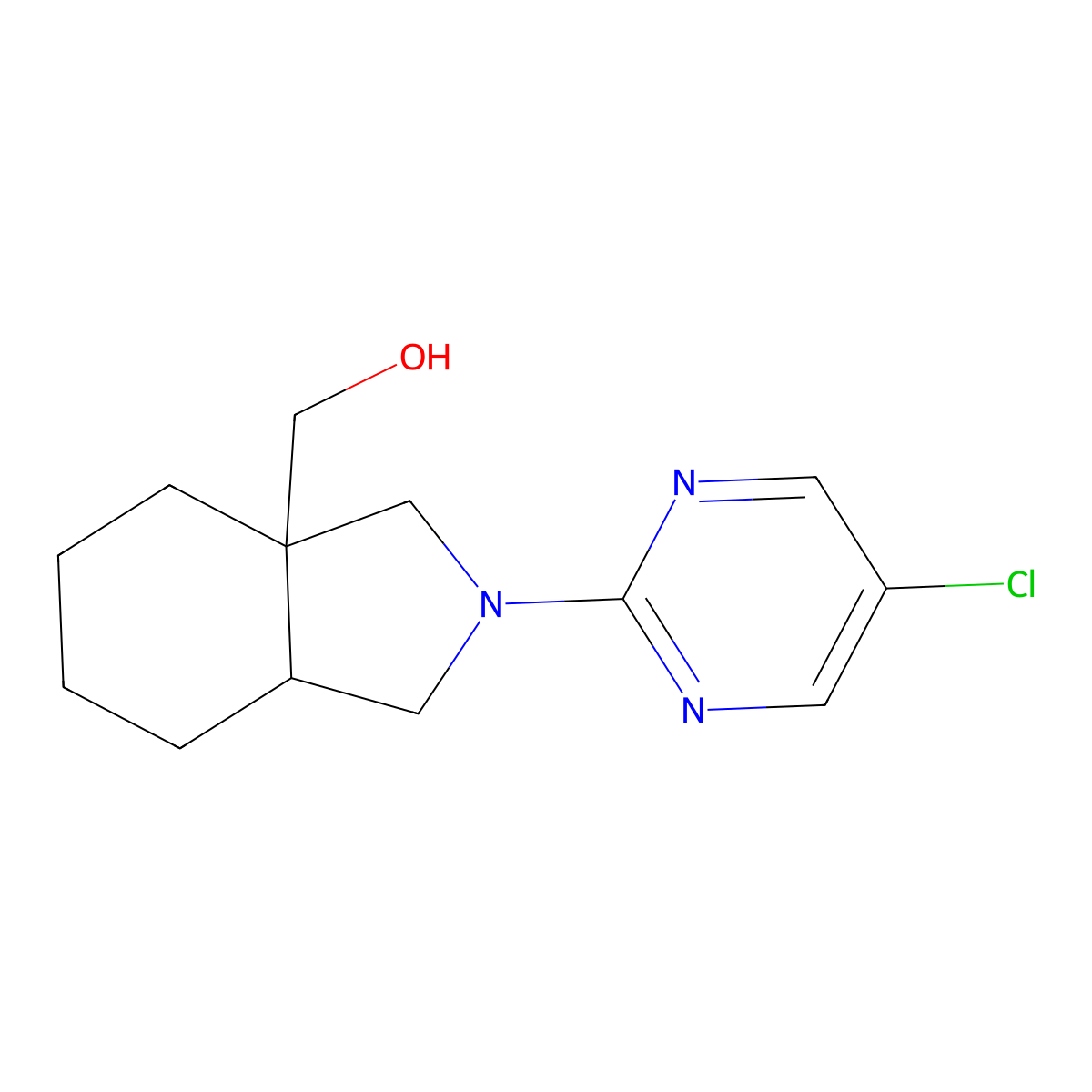 [2-(5-chloropyrimidin-2-yl)-octahydro-1H-isoindol-3a-yl]methanol molecular structure, CAS 2741934-01-8