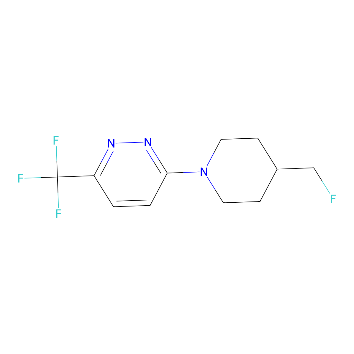 3-[4-(Fluoromethyl)piperidin-1-yl]-6-(trifluoromethyl)pyridazine molecular structure, CAS 2741934-06-3