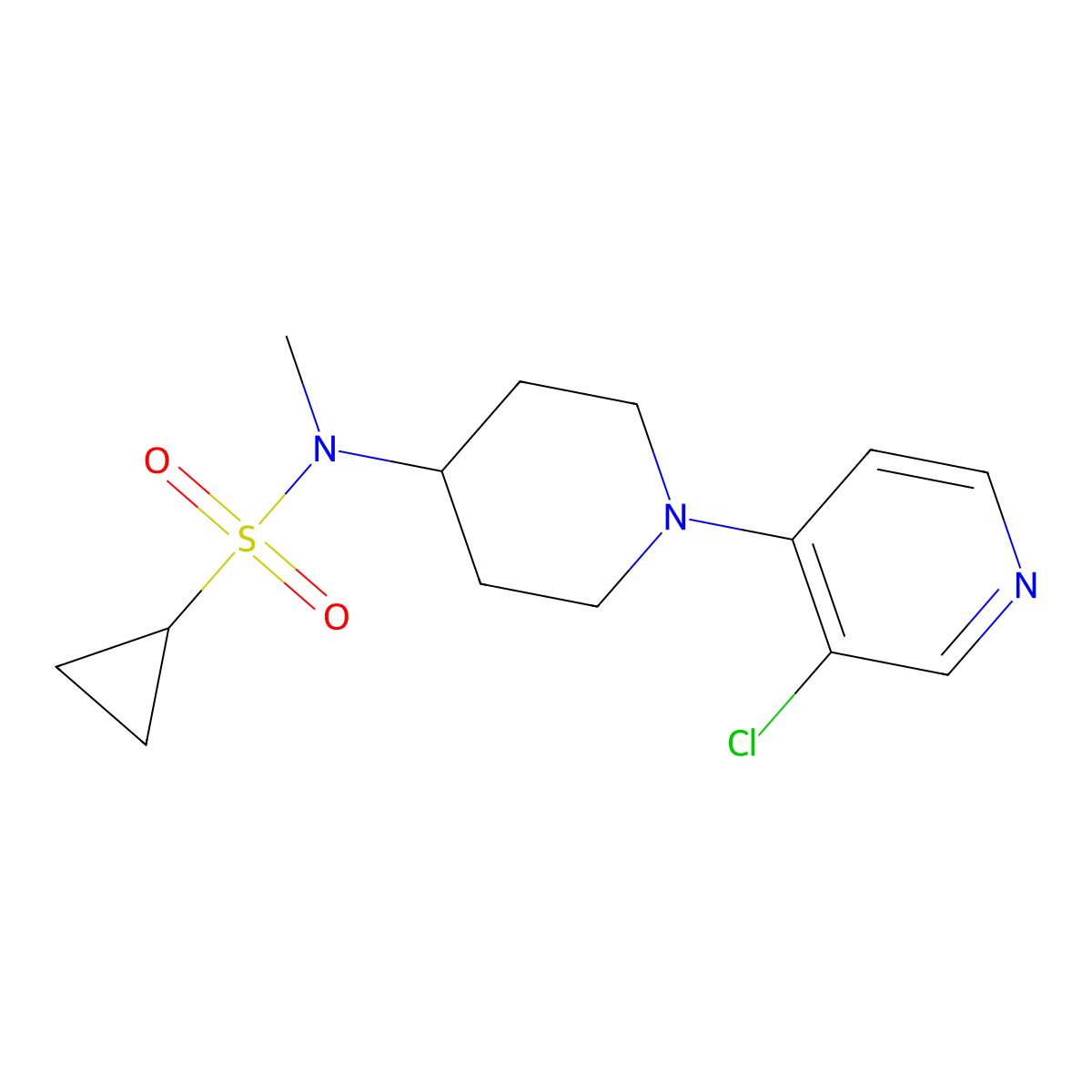 N-[1-(3-chloropyridin-4-yl)piperidin-4-yl]-N-methylcyclopropanesulfonamide molecular structure, CAS 2741934-08-5