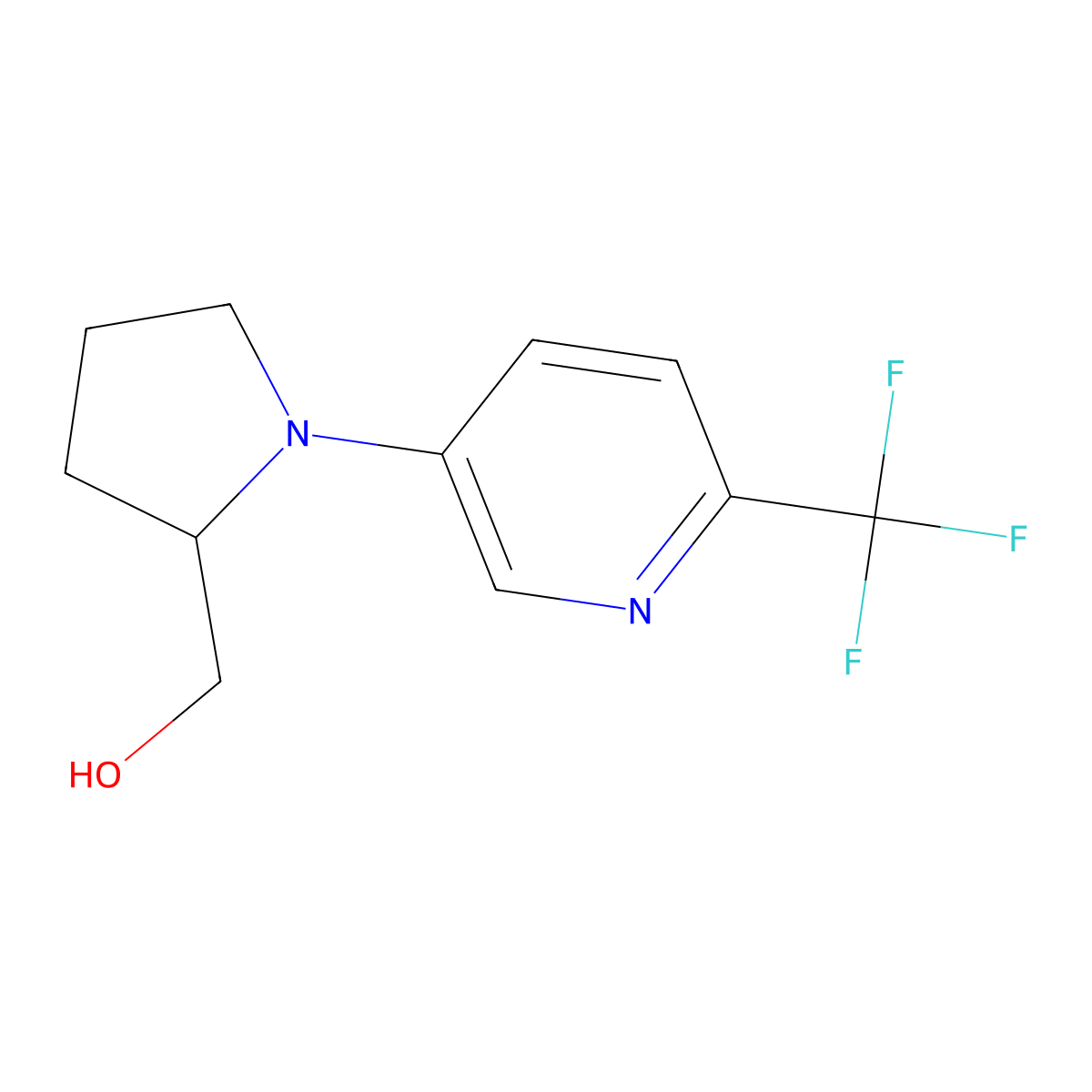 {1-[6-(Trifluoromethyl)pyridin-3-yl]pyrrolidin-2-yl}methanol molecular structure, CAS 2741934-11-0