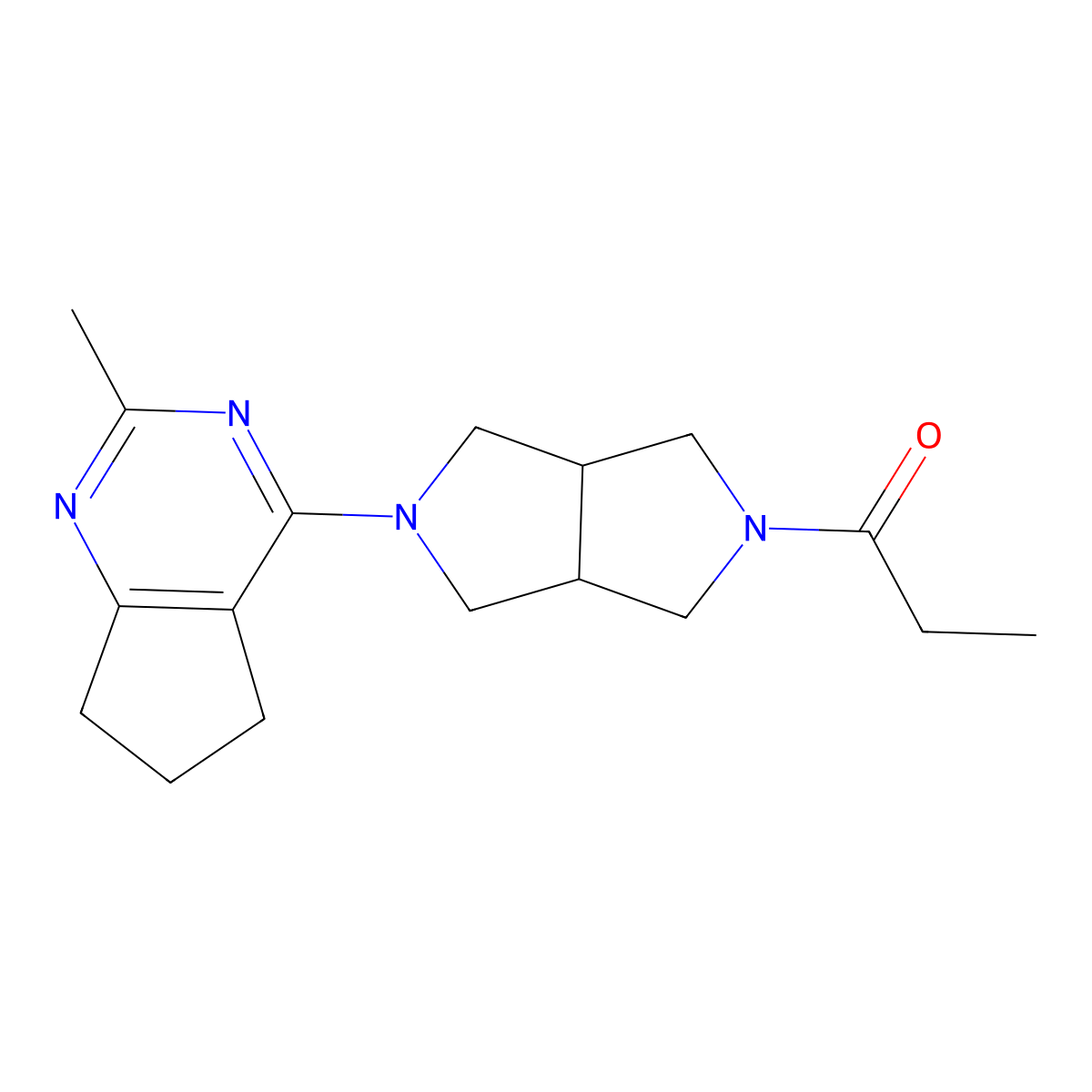 1-(5-{2-methyl-5H,6H,7H-cyclopenta[d]pyrimidin-4-yl}-octahydropyrrolo[3,4-c]pyrrol-2-yl)propan-1-one molecular structure, CAS 2741934-26-7
