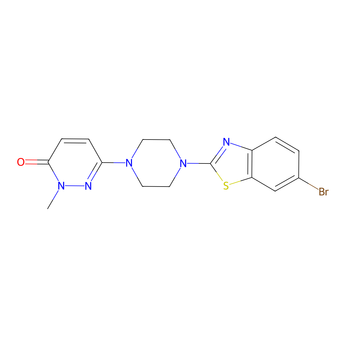6-[4-(6-Bromo-1,3-benzothiazol-2-yl)piperazin-1-yl]-2-methyl-2,3-dihydropyridazin-3-one molecular structure, CAS 2741934-37-0