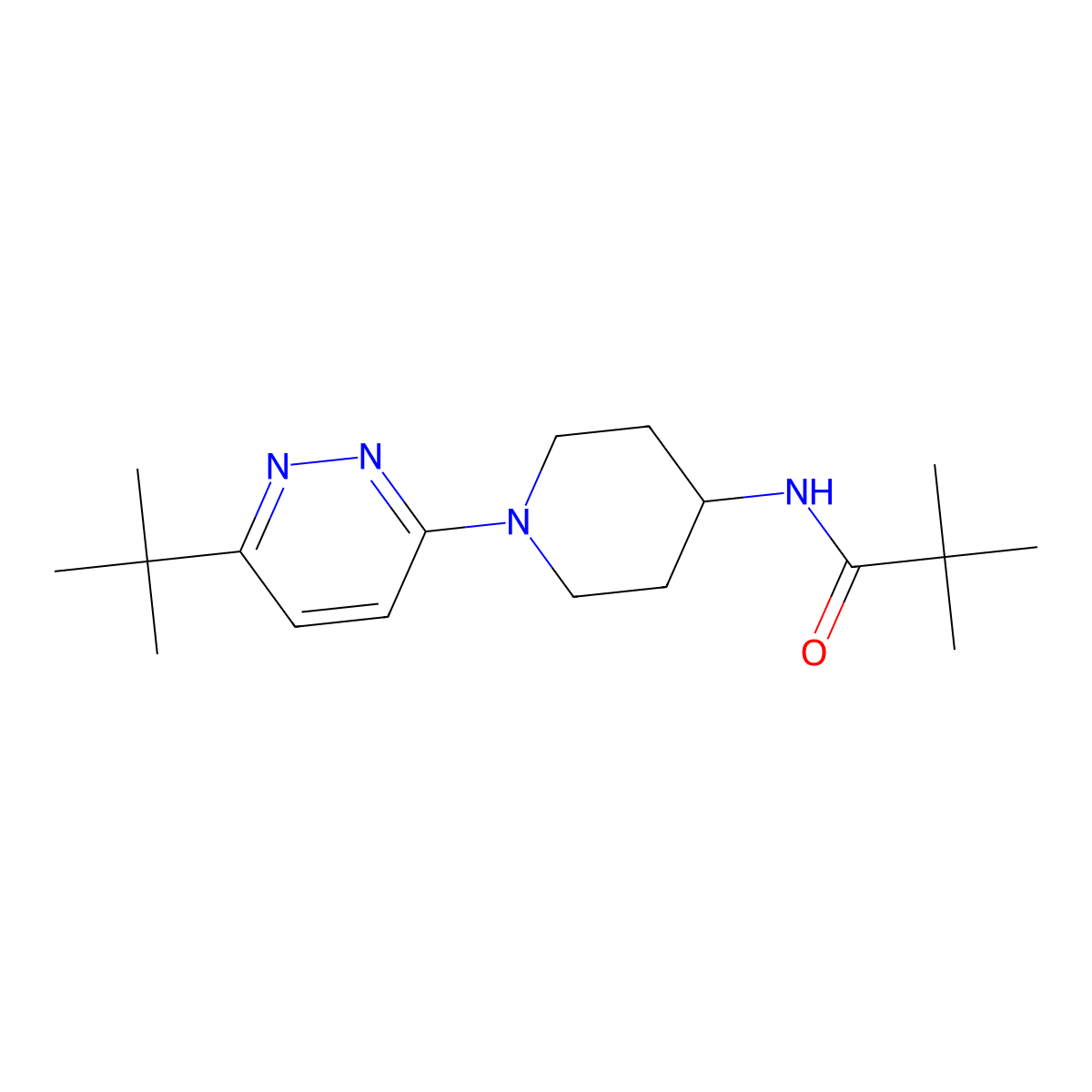 N-[1-(6-tert-butylpyridazin-3-yl)piperidin-4-yl]-2,2-dimethylpropanamide molecular structure, CAS 2741934-43-8