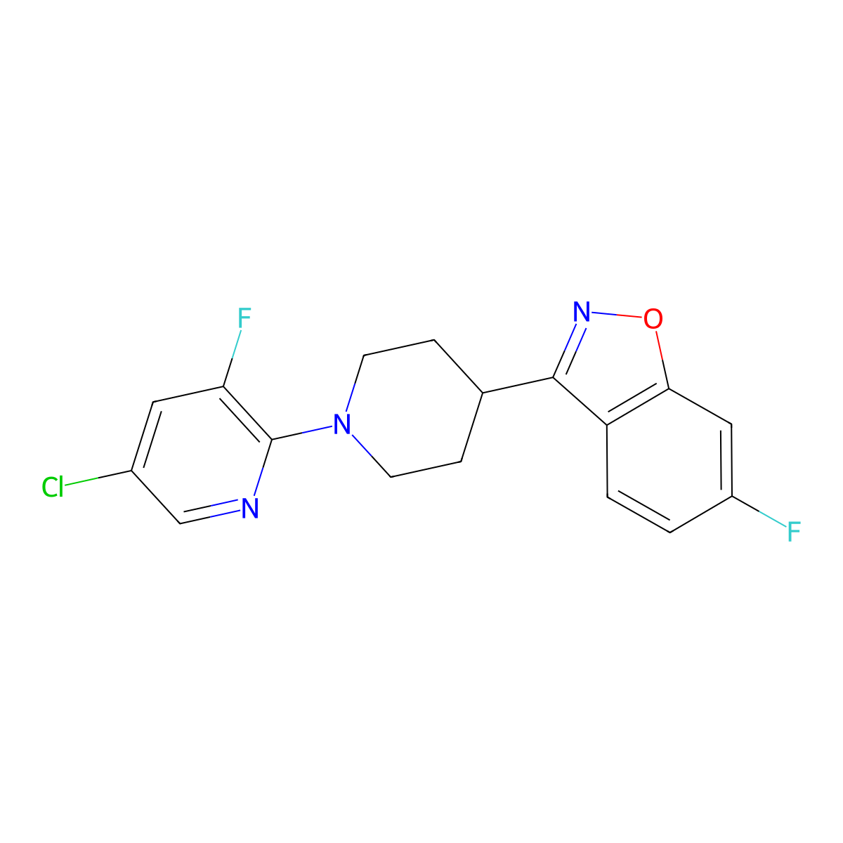 3-[1-(5-Chloro-3-fluoropyridin-2-yl)piperidin-4-yl]-6-fluoro-1,2-benzoxazole molecular structure, CAS 2741934-46-1
