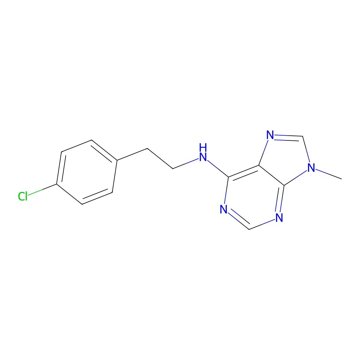 N-[2-(4-chlorophenyl)ethyl]-9-methyl-9H-purin-6-amine molecular structure, CAS 2741934-47-2