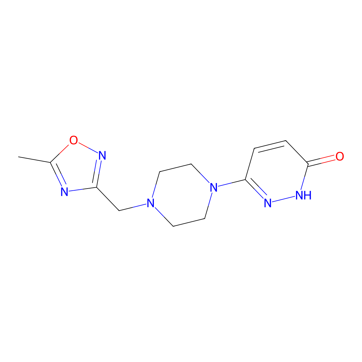 6-{4-[(5-Methyl-1,2,4-oxadiazol-3-yl)methyl]piperazin-1-yl}pyridazin-3-ol molecular structure, CAS 2741934-61-0