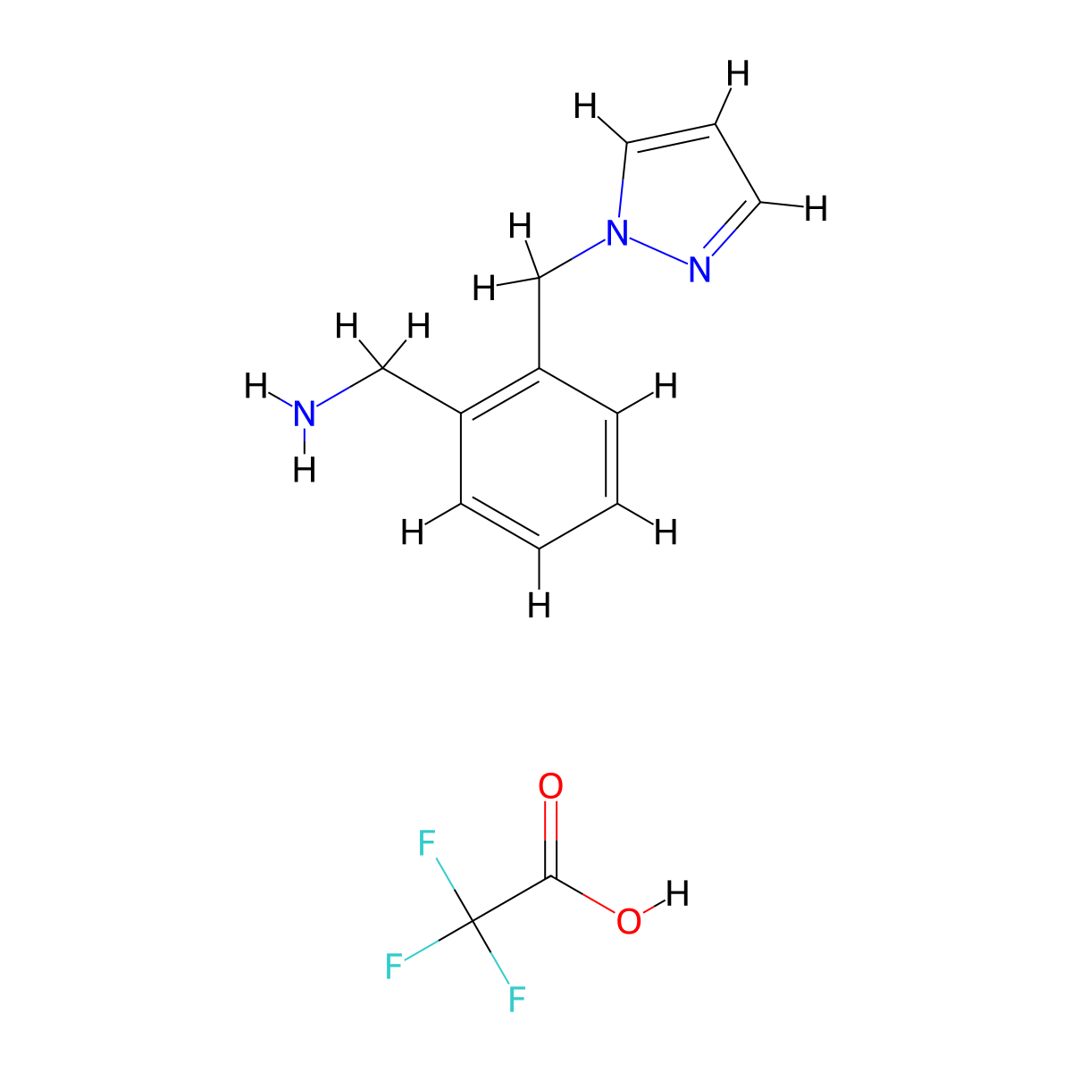 1-{2-[(1H-pyrazol-1-yl)methyl]phenyl}methanamine; trifluoroacetic acid molecular structure, CAS 2741934-62-1