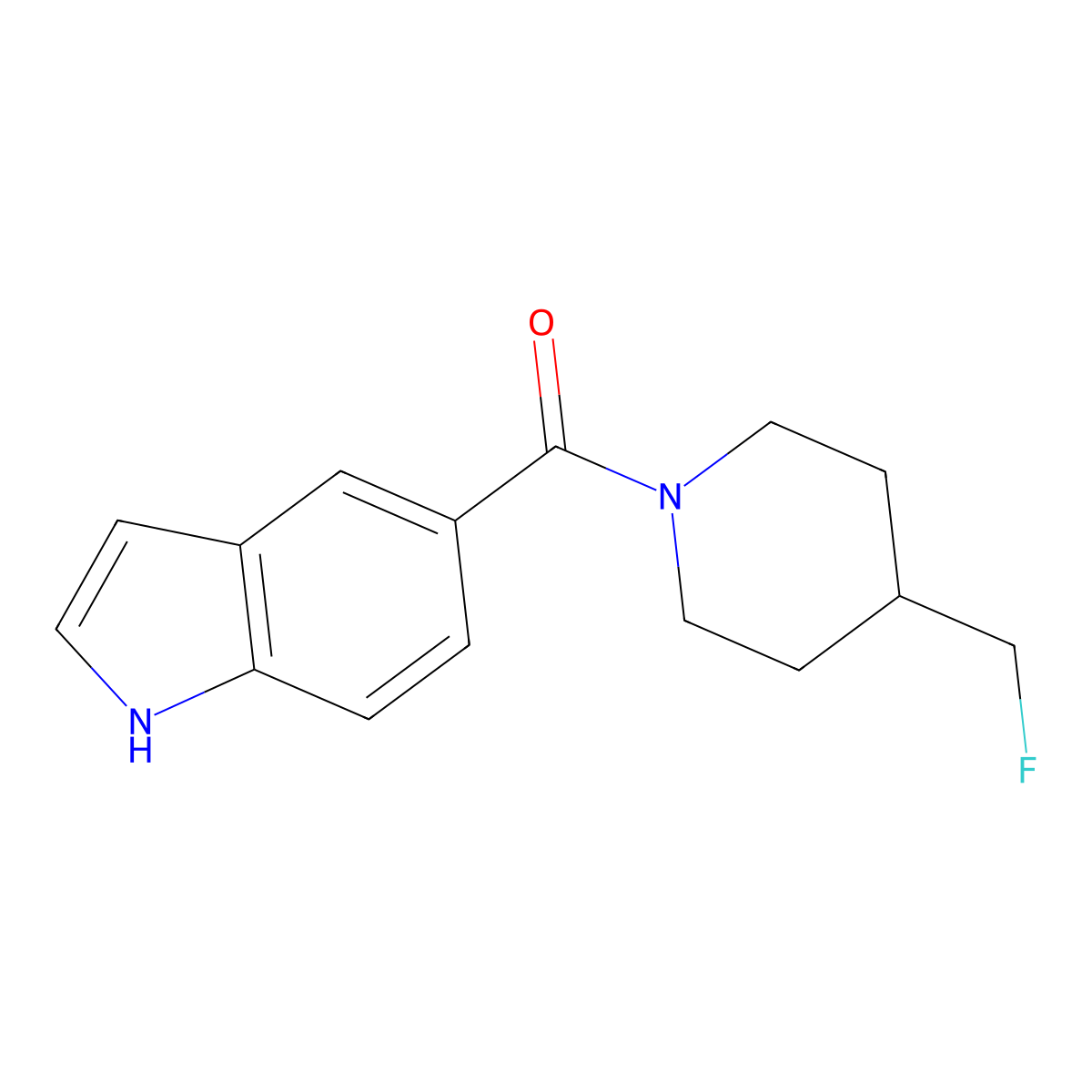 5-[4-(fluoromethyl)piperidine-1-carbonyl]-1H-indole molecular structure, CAS 2741934-67-6