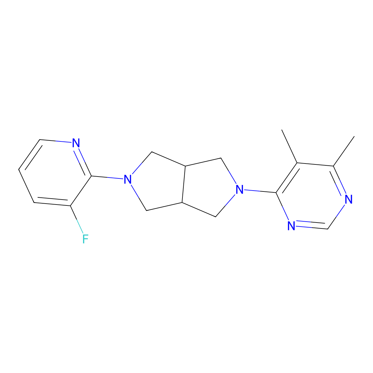 4-[5-(3-Fluoropyridin-2-yl)-octahydropyrrolo[3,4-c]pyrrol-2-yl]-5,6-dimethylpyrimidine molecular structure, CAS 2741934-68-7