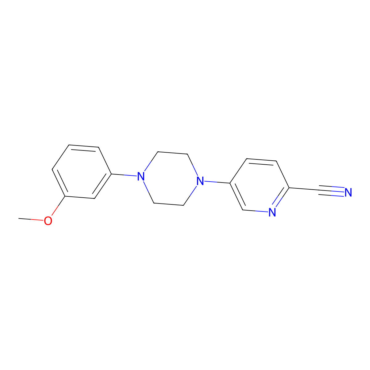 5-[4-(3-Methoxyphenyl)piperazin-1-yl]pyridine-2-carbonitrile molecular structure, CAS 2741934-74-5