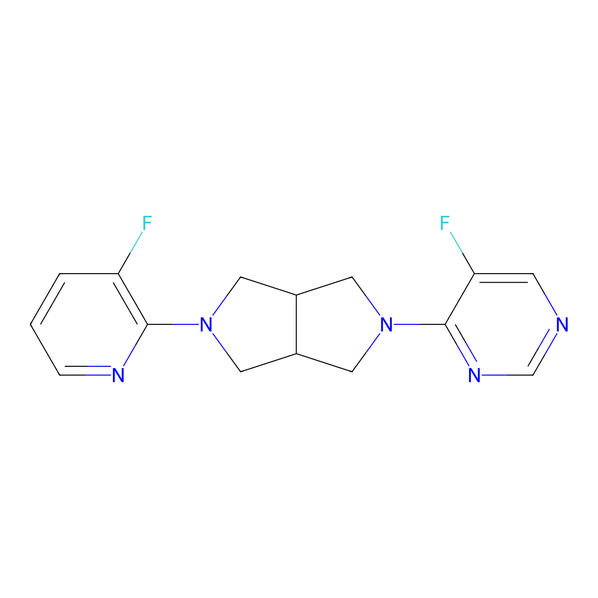 5-Fluoro-4-[5-(3-fluoropyridin-2-yl)-octahydropyrrolo[3,4-c]pyrrol-2-yl]pyrimidine molecular structure, CAS 2741934-79-0