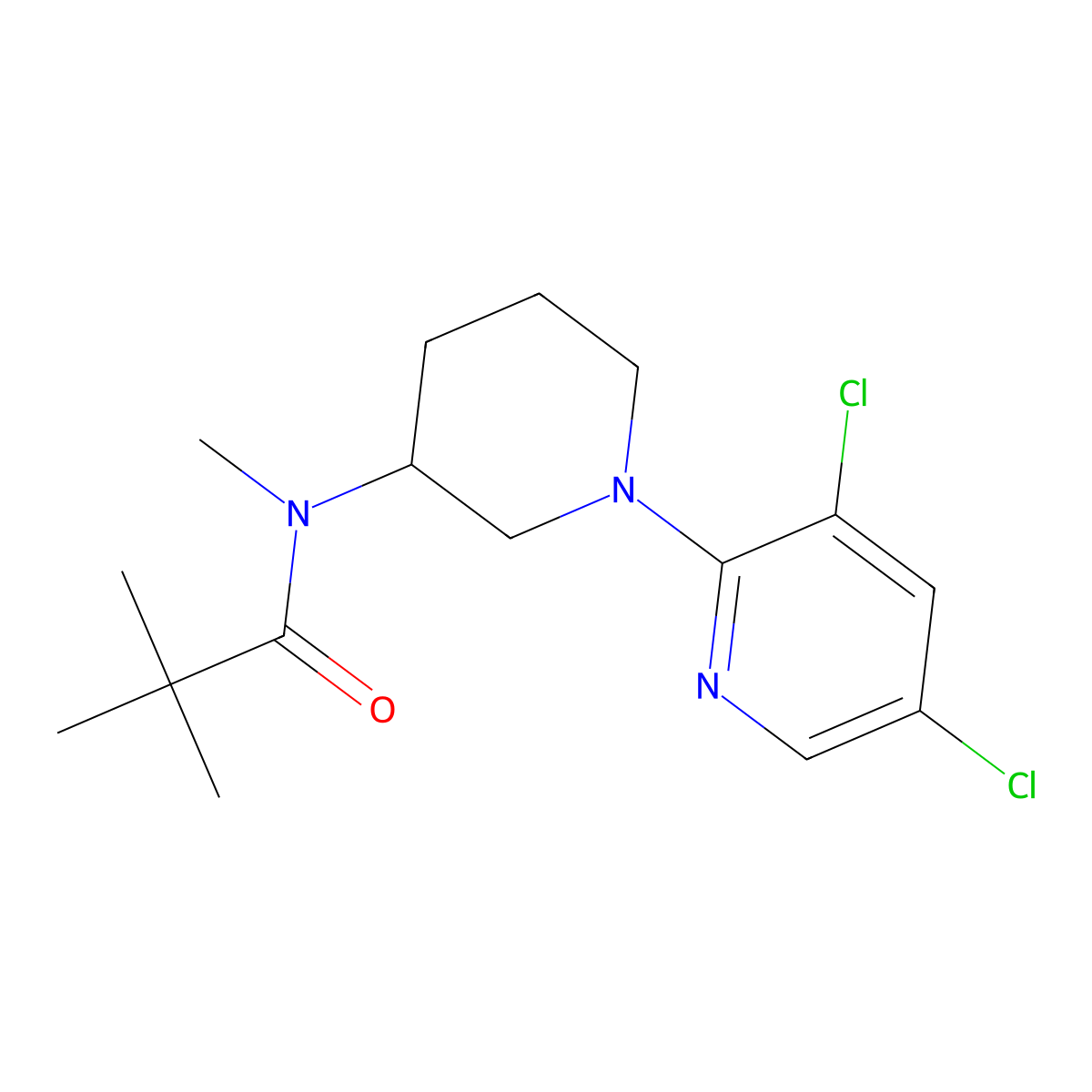 N-[1-(3,5-dichloropyridin-2-yl)piperidin-3-yl]-N,2,2-trimethylpropanamide molecular structure, CAS 2741934-80-3