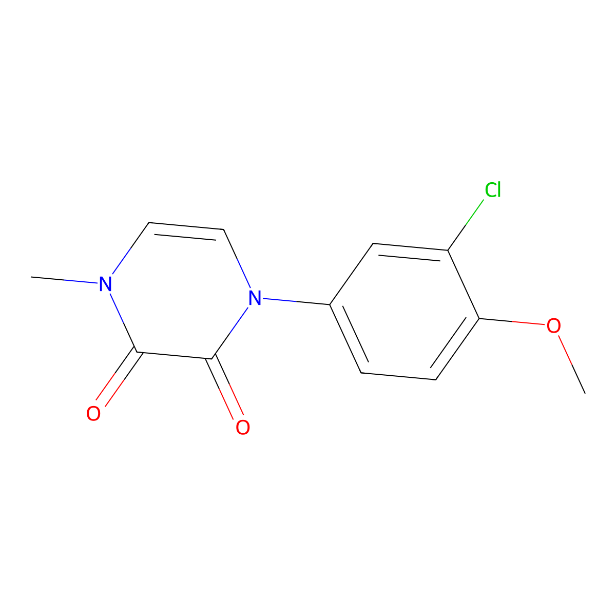 1-(3-Chloro-4-methoxyphenyl)-4-methyl-1,2,3,4-tetrahydropyrazine-2,3-dione molecular structure, CAS 2741934-83-6