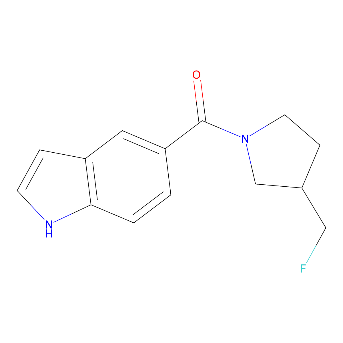 5-[3-(fluoromethyl)pyrrolidine-1-carbonyl]-1H-indole molecular structure, CAS 2741934-84-7