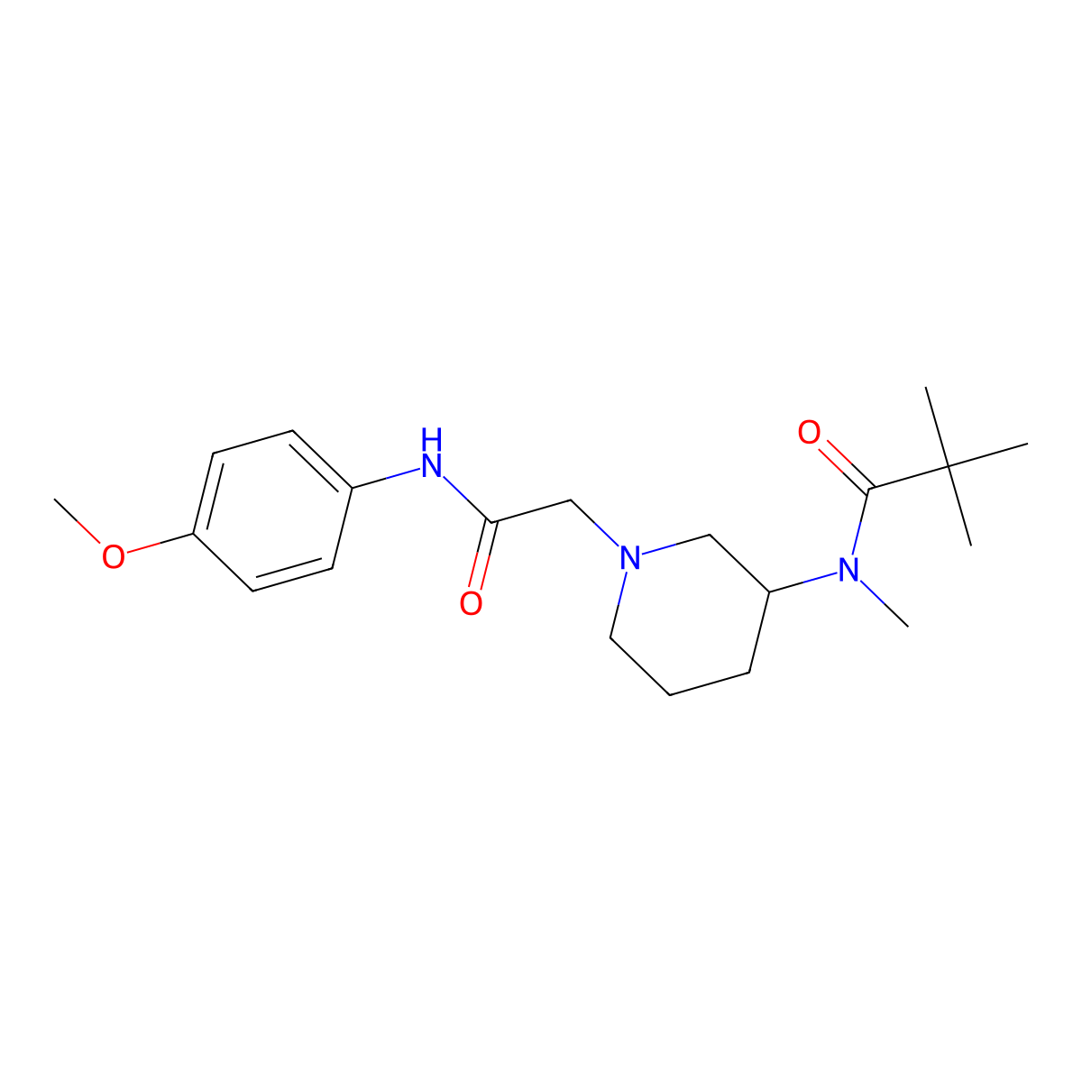 N-(1-{[(4-methoxyphenyl)carbamoyl]methyl}piperidin-3-yl)-N,2,2-trimethylpropanamide molecular structure, CAS 2741934-92-7