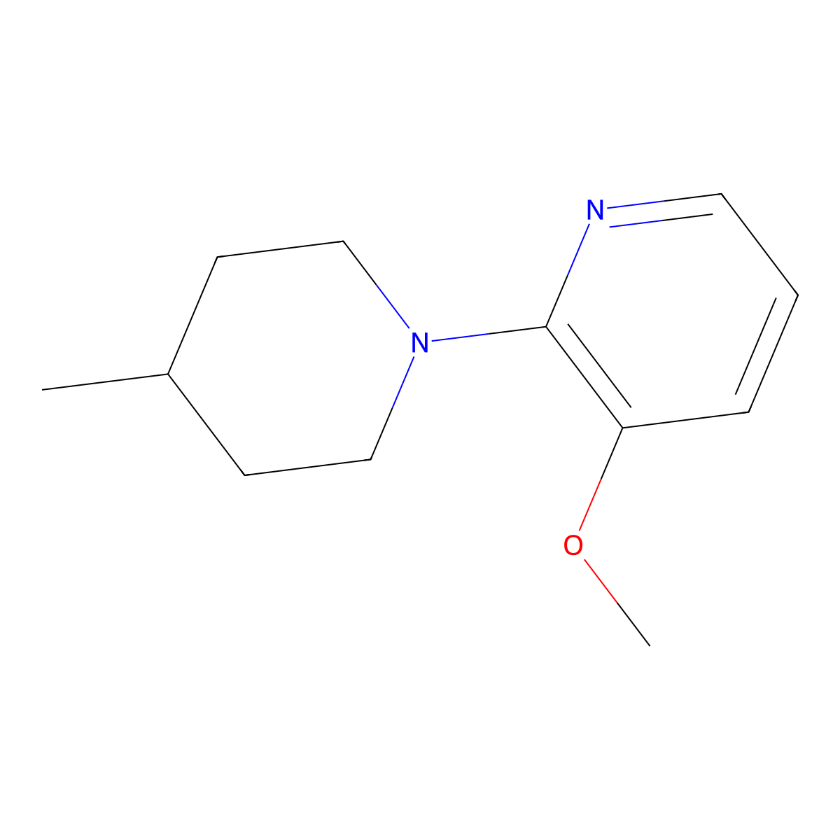 3-Methoxy-2-(4-methylpiperidin-1-yl)pyridine molecular structure, CAS 2741934-97-2