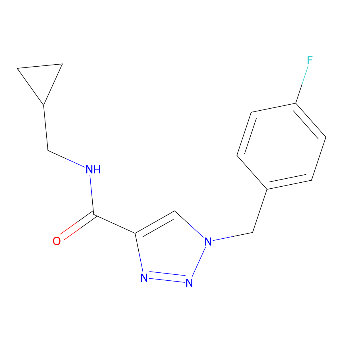 N-(cyclopropylmethyl)-1-[(4-fluorophenyl)methyl]-1H-1,2,3-triazole-4-carboxamide molecular structure, CAS 2741935-09-9