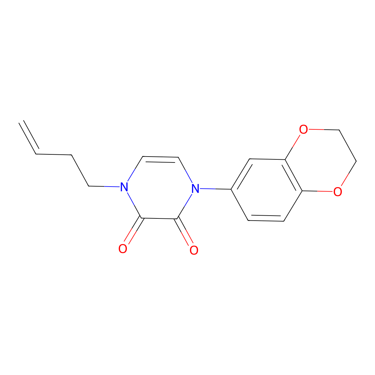 1-(But-3-en-1-yl)-4-(2,3-dihydro-1,4-benzodioxin-6-yl)-1,2,3,4-tetrahydropyrazine-2,3-dione molecular structure, CAS 2741935-36-2
