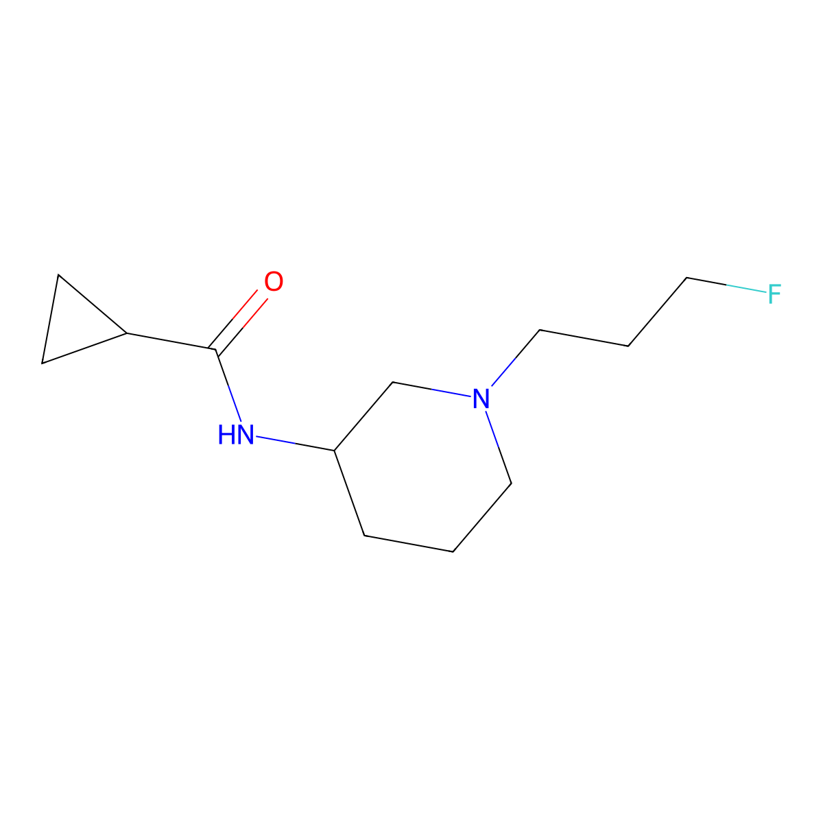 N-[1-(3-fluoropropyl)piperidin-3-yl]cyclopropanecarboxamide molecular structure, CAS 2741935-37-3