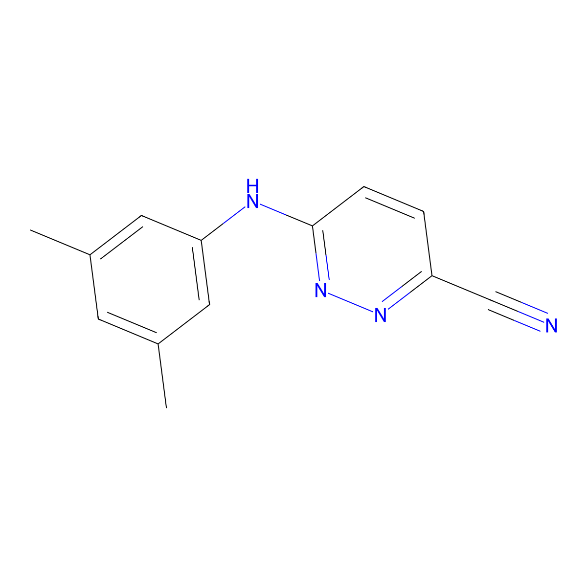 6-[(3,5-Dimethylphenyl)amino]pyridazine-3-carbonitrile molecular structure, CAS 2741935-38-4