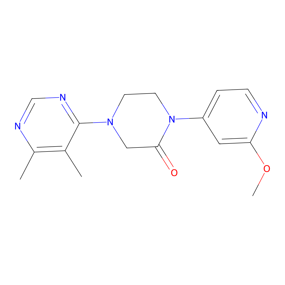4-(5,6-Dimethylpyrimidin-4-yl)-1-(2-methoxypyridin-4-yl)piperazin-2-one molecular structure, CAS 2741935-40-8