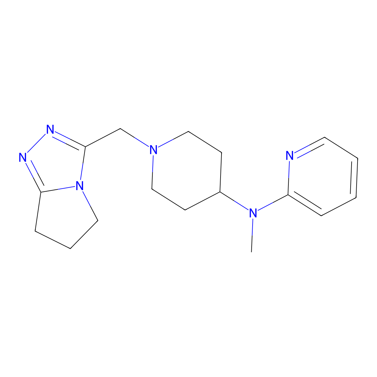 N-methyl-N-[1-({5H,6H,7H-pyrrolo[2,1-c][1,2,4]triazol-3-yl}methyl)piperidin-4-yl]pyridin-2-amine molecular structure, CAS 2741935-52-2