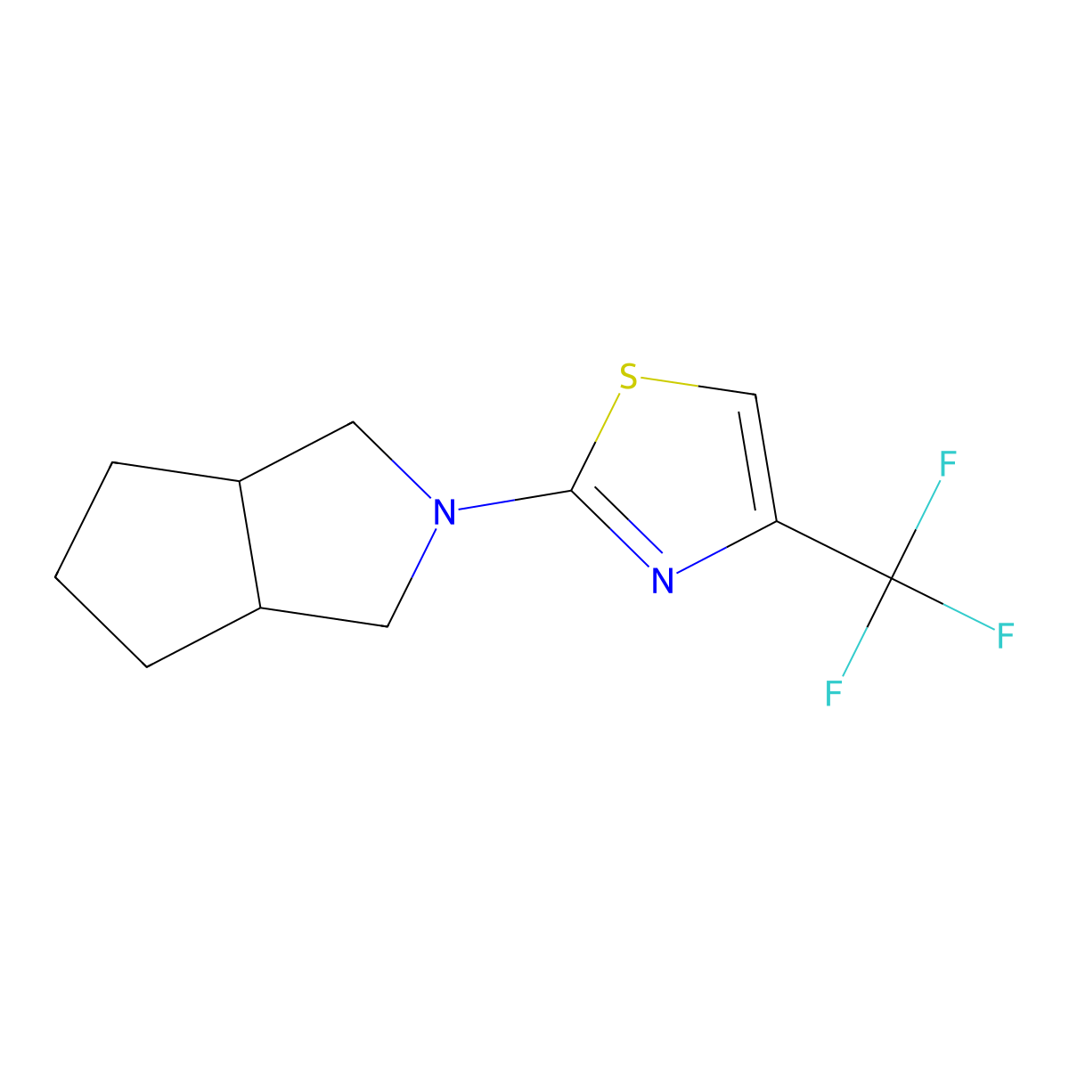 2-(Hexahydrocyclopenta[C]pyrrol-2(1H)-YL)-4-(trifluoromethyl)thiazole molecular structure, CAS 2741935-54-4