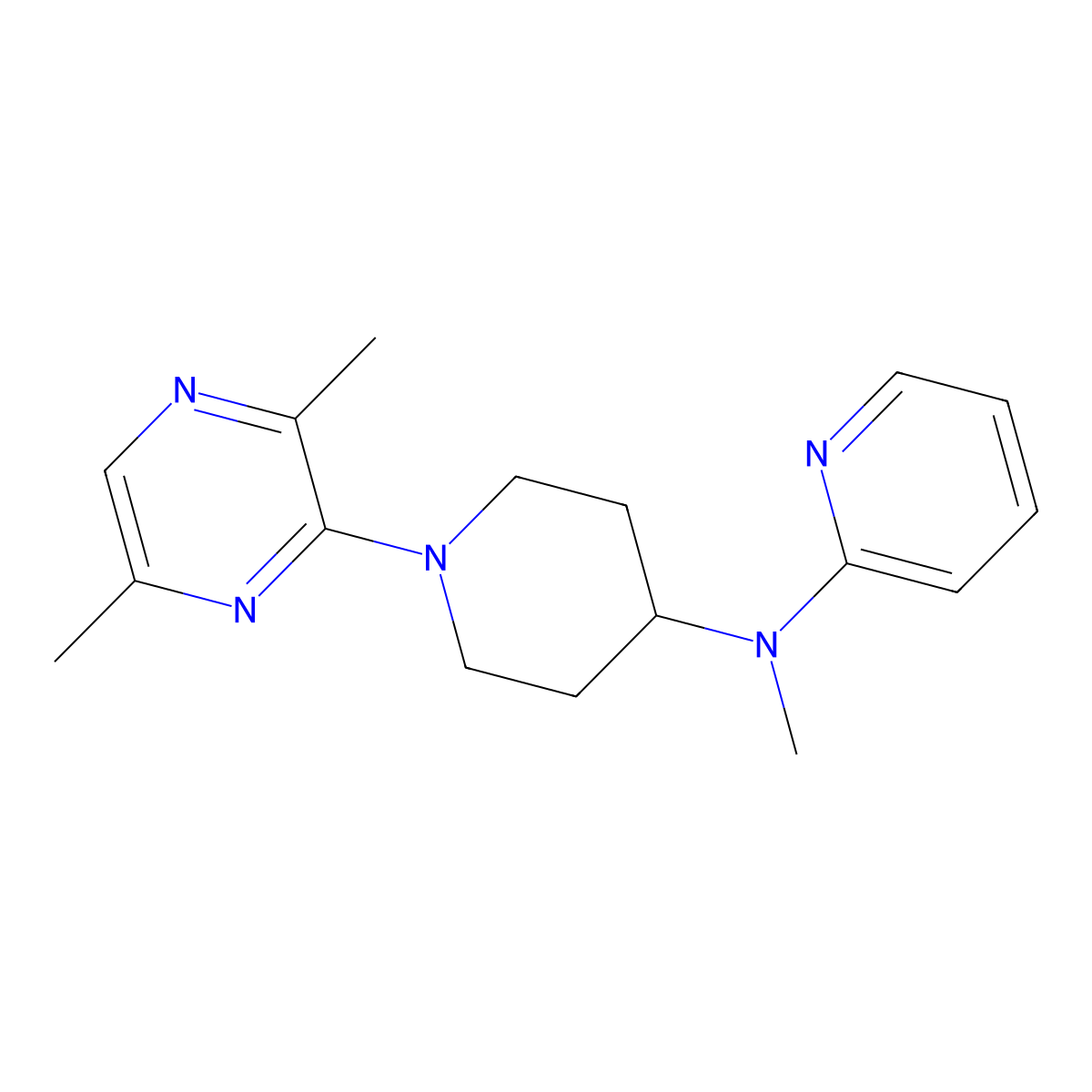 N-[1-(3,6-dimethylpyrazin-2-yl)piperidin-4-yl]-N-methylpyridin-2-amine molecular structure, CAS 2741935-58-8