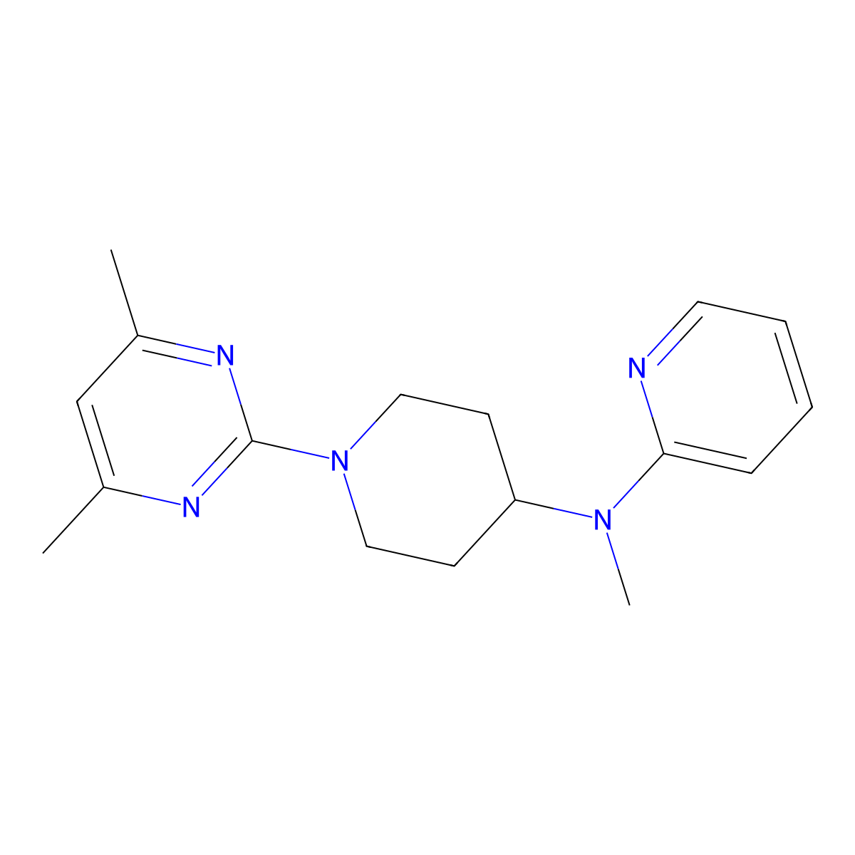 N-[1-(4,6-dimethylpyrimidin-2-yl)piperidin-4-yl]-N-methylpyridin-2-amine molecular structure, CAS 2741935-60-2